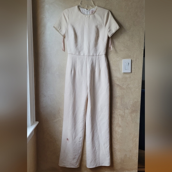 GAL MEETS GLAM NADIA PEARL COLLAR JUMPSUIT - Picture 3 of 8